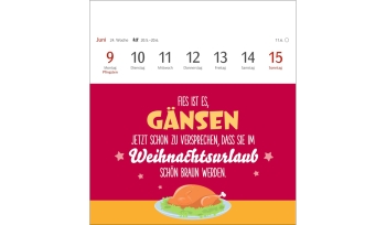 Der fette Vogel bricht den Ast Postkartenkalender 2025