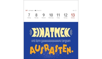 Der fette Vogel bricht den Ast Postkartenkalender 2025