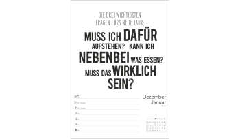 Typo-Sprüche-Kalender s/w Wochenplaner 2025