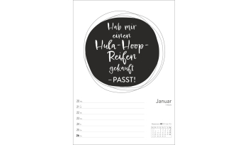 Typo-Sprüche-Kalender s/w Wochenplaner 2025