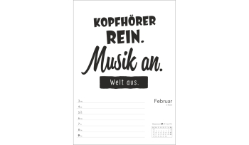 Typo-Sprüche-Kalender s/w Wochenplaner 2025