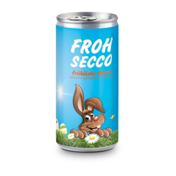 Geschenkartikel / Präsentartikel: Frohsecco Ostern - 24 x Promo Secco 0,2 l, Slimlinedose