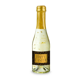 Geschenkartikel / Präsentartikel: Hasengold - 6 x Goldflockentraum Piccolo 0,2 l - Flasche klar, Kapsel gold