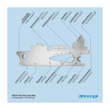 Geschenkartikel: ROMINOX® Key Tool Cargo Ship / Containerschiff (19 Funktionen) im Motiv-Mäppchen Frohe Ostern