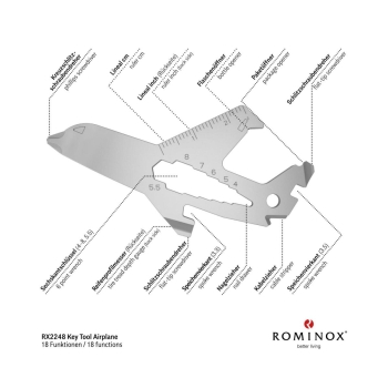 Geschenkartikel: ROMINOX® Key Tool Airplane / Flugzeug (18 Funktionen) im Motiv-Mäppchen Frohe Ostern