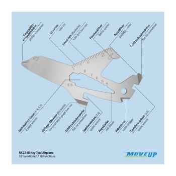 Geschenkartikel: ROMINOX® Key Tool Airplane / Flugzeug (18 Funktionen) im Motiv-Mäppchen Frohe Ostern