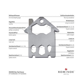 Geschenkartikel: ROMINOX® Key Tool House / Haus (21 Funktionen) im Motiv-Mäppchen Frohe Ostern