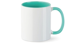 Tasse Funny - weiß/mint