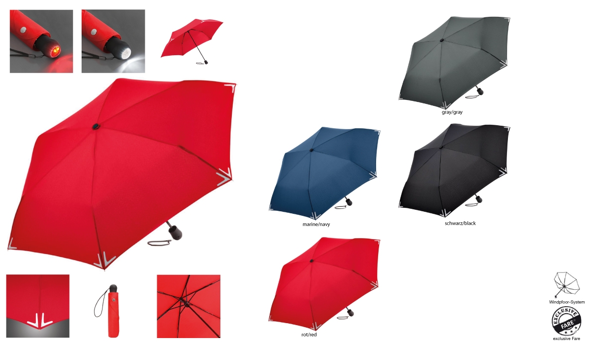 Taschenschirm Safebrella® LED-Lampe