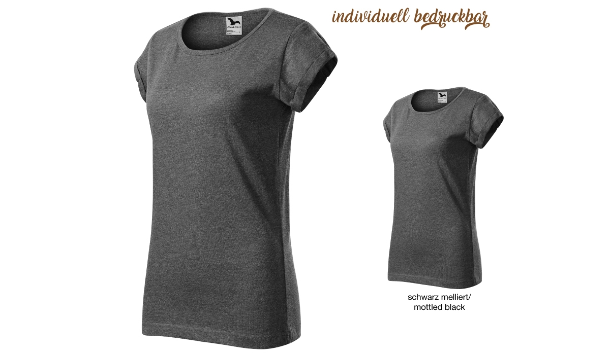 FUSION 164 Damen Tshirt - schwarz melliert