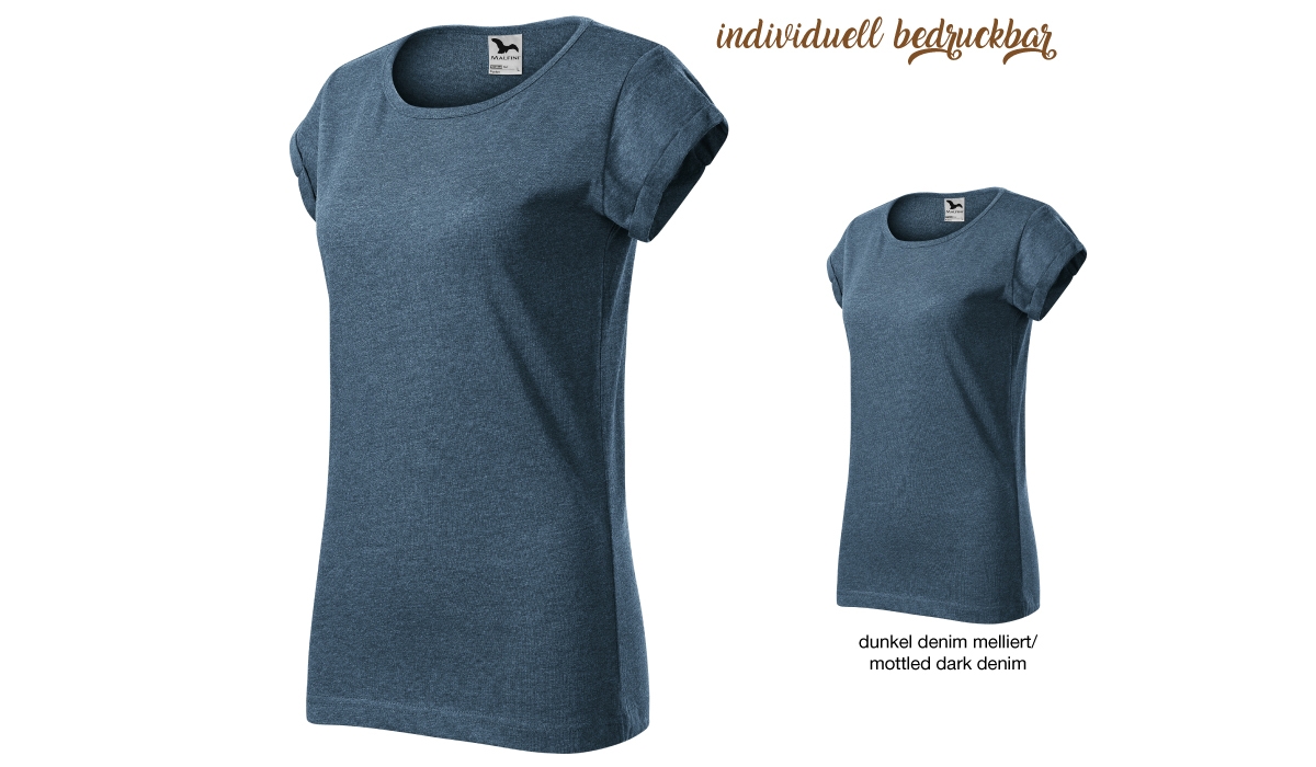 FUSION 164 Damen Tshirt - dunkel denim melliert