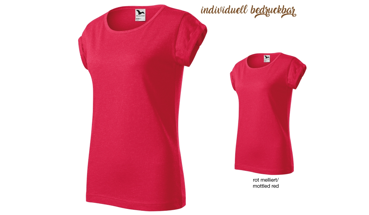 FUSION 164 Damen Tshirt - rot melliert