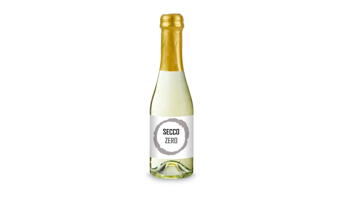 Secco ZERO, alkoholfrei - Flasche klar - Kapsel gold, 0,2 l