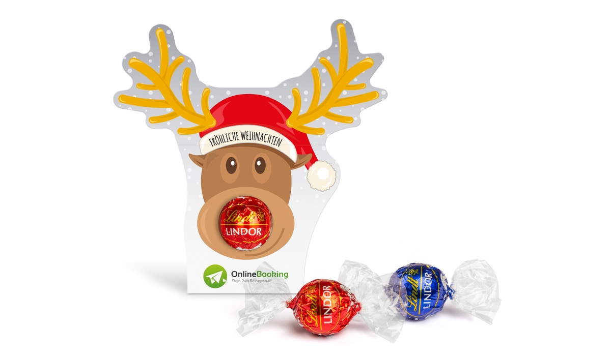 Lindt Lindor in Werbekartonage Rentier