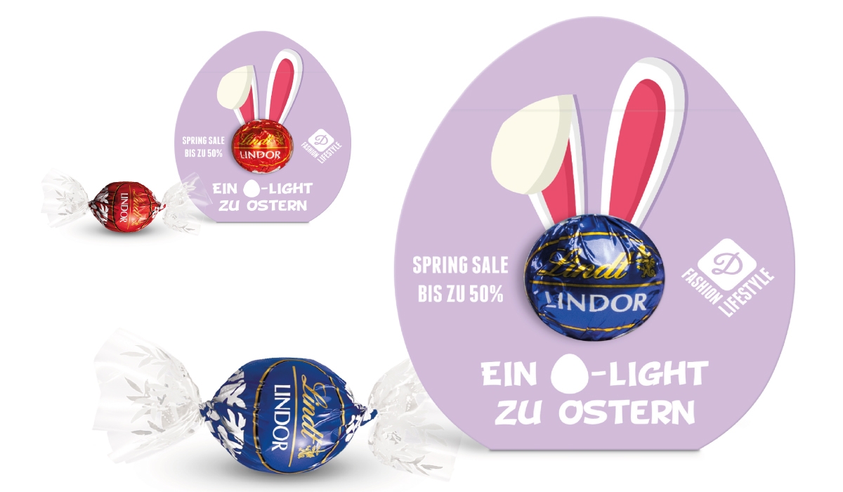 Ostergeschenk: Lindt Lindor Kugel in Werbekartonage Osterei