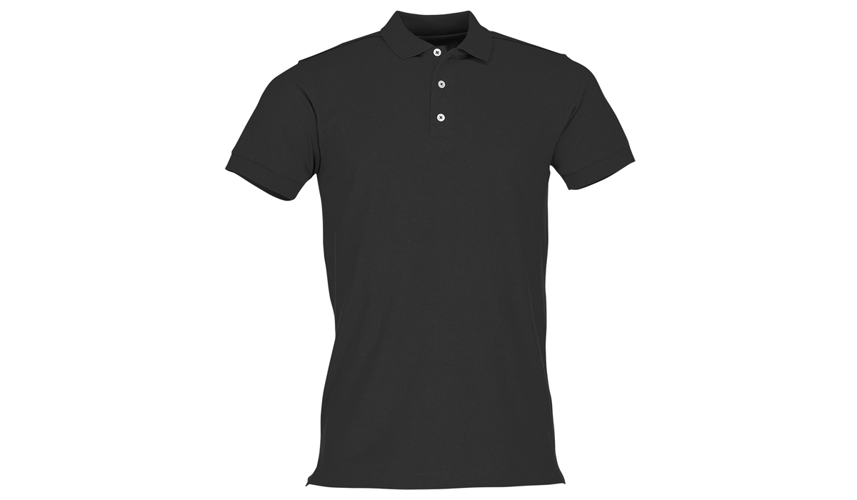 Mens Körperbetontes Stretch Polo - schwarz