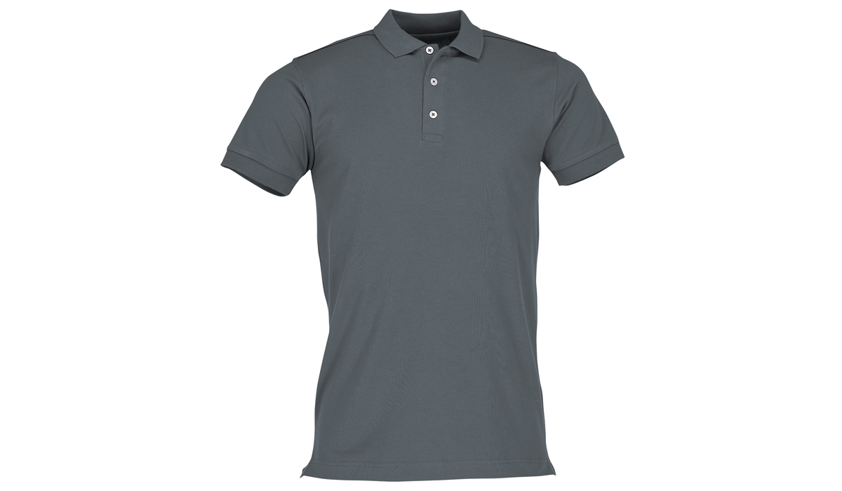 Mens Körperbetontes Stretch Polo - convoy grey