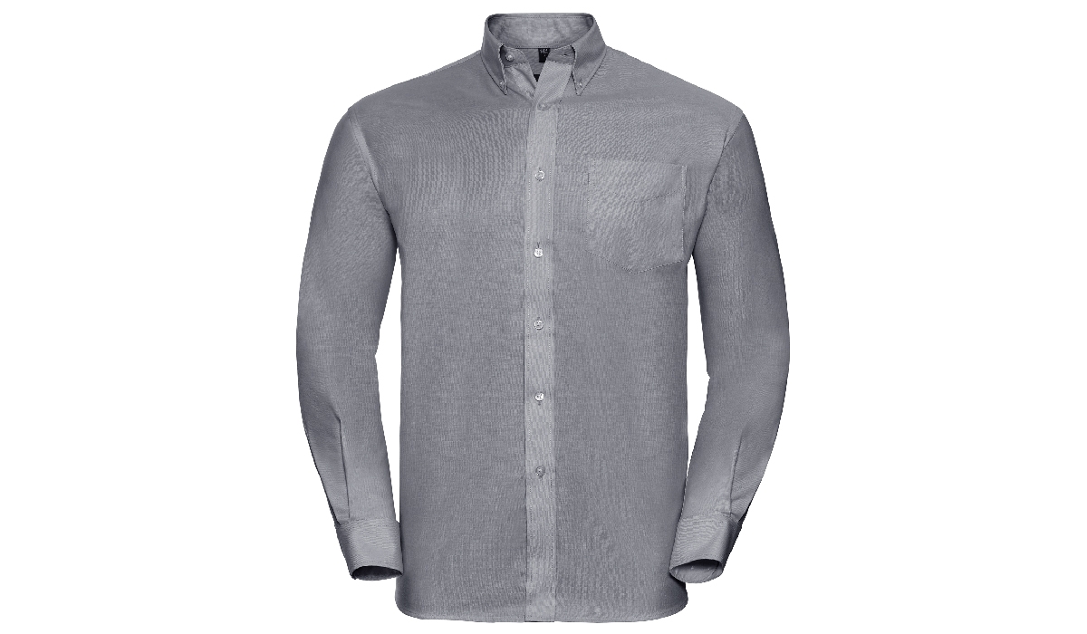 Oxford Hemd Men Langarm - silber