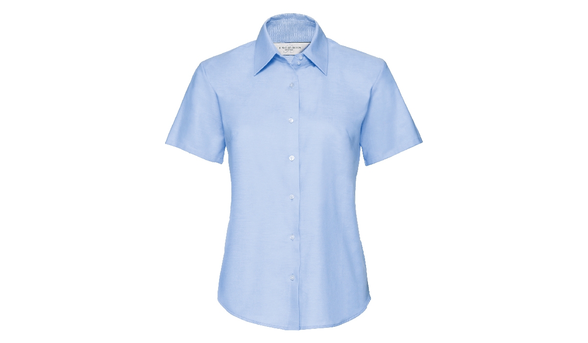 Oxford Bluse Ladies Kurzarm - oxford blau